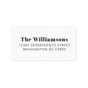 Fettweiße, moderne Typografie Custom Rücksendeadre Adressaufkleber