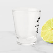 Fettzweig Hochzeitsmonogramm Schnapsglas (Links)