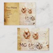 Fetus in der Womb, Ob-Gyn-Doktor-Monogramm Visitenkarte (Vorne/Hinten)