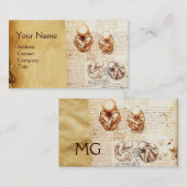 Fetus in der Womb, Ob-Gyn-Doktor-Monogramm Visitenkarte (Vorne/Hinten)