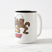 "Feuchte Mode für das wilde Herz!" Zweifarbige Tasse (VorderseiteRechts)