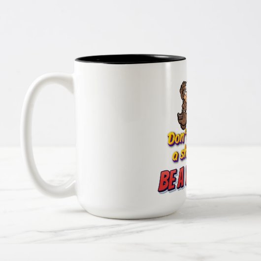 "Feuchte Mode für das wilde Herz!" Zweifarbige Tasse (Links)