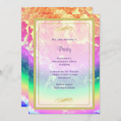 Feuer Abstrakt mit Rainbow Colors Generic Party Einladung (Vorne/Hinten)