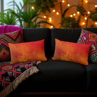 Feuer - Abstrakte Herbstkunst in Orange, Gelb, Rot Lendenkissen