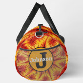 Feuer-Abstraktmuster-Zahnrad-Tasche Monogramm Duffle Bag (Rechts)