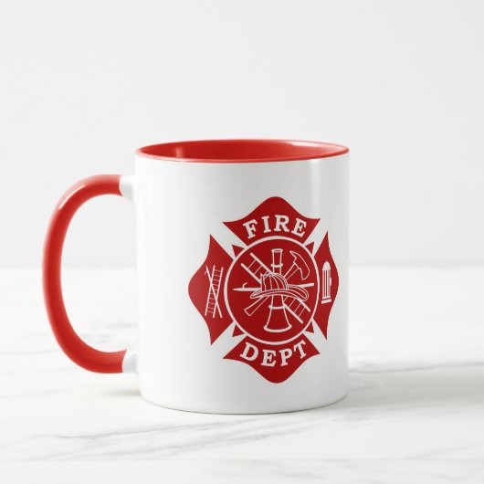 Feuer-Abteilung/Feuerwehrmann-Malteserkreuz-Tasse Tasse (Links)