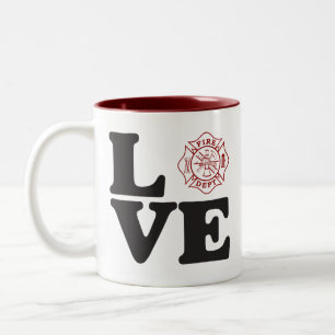 Feuer-Abteilung "LIEBE" zwei Ton-Kaffee-Tasse Zweifarbige Tasse