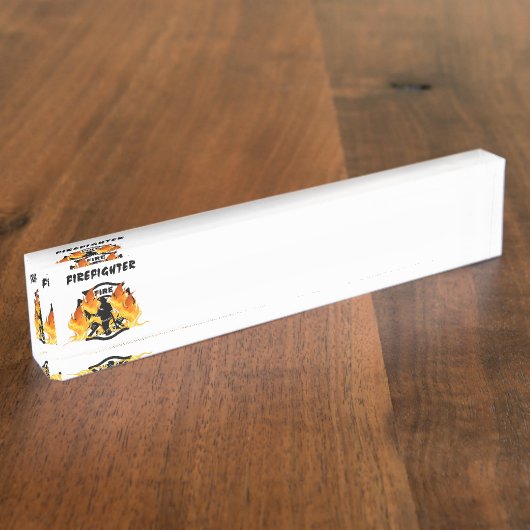 Feuer-Abteilungs-Flammen Namensplakette (Seite)