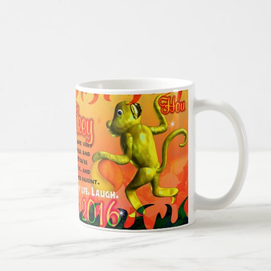 Feuer-Affe geborene 1956,2016 Kaffeetasse (Rechts)
