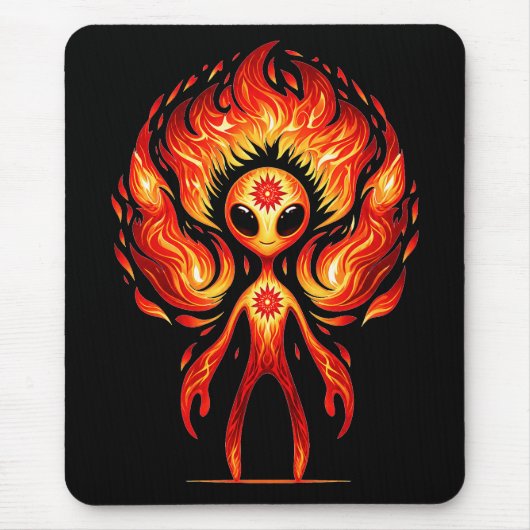 Feuer Alien Mousepad (Vorne)