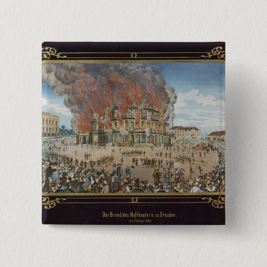 Feuer am königlichen Theater in Dresden Button (Vorderseite)