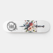 *~* Feuer AP88 Mittelalterliches Schwert Blumenblü Skateboard (Horizontal)