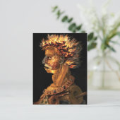 Feuer - Arcimboldos bizarres Kopfprofil Postkarte (Stehend Vorderseite)