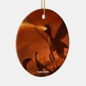 Feuer-Atmender prähistorischer Dinosaurier durch Keramik Ornament (Rechts)
