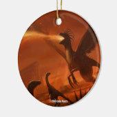 Feuer-Atmender prähistorischer Dinosaurier durch Keramik Ornament (Links)