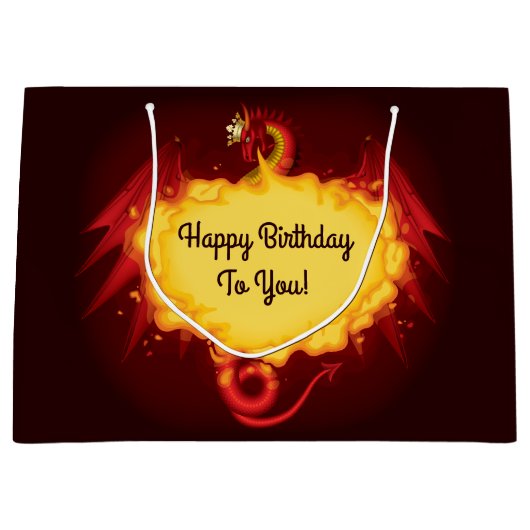 Feuer-atmendrache-große Geschenk-Tasche Große Geschenktüte (Vorderseite)