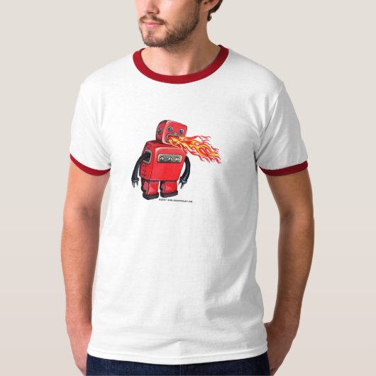 Feuer-atmenroboter T-Shirt (Vorderseite)