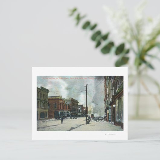 Feuer auf der dritten Straße, Erdbeben von 1906 Postkarte (Stehend Vorderseite)