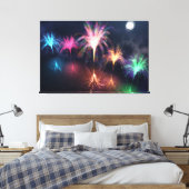 Feuer auf der Wasserkanvas-Printwerbung Leinwanddruck (Insitu (Schlafzimmer))