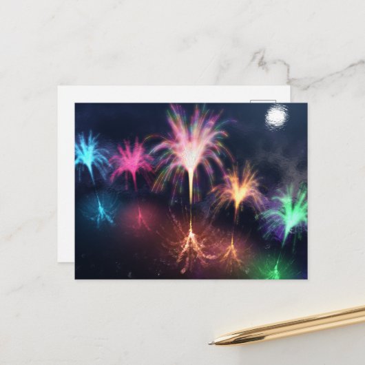 Feuer auf der Wasserpostkarte Postkarte (Vorderseite/Rückseite Beispiel)