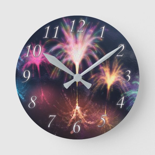 Feuer auf der Wasseruhr Runde Wanduhr (Vorderseite)