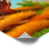 Feuer auf einem Hillside Poster (Ecke)