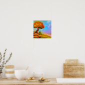 Feuer auf einem Hillside Poster (Küche)