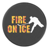 Feuer auf Eis (Hockey) Eishockey Puck (Vorderseite)