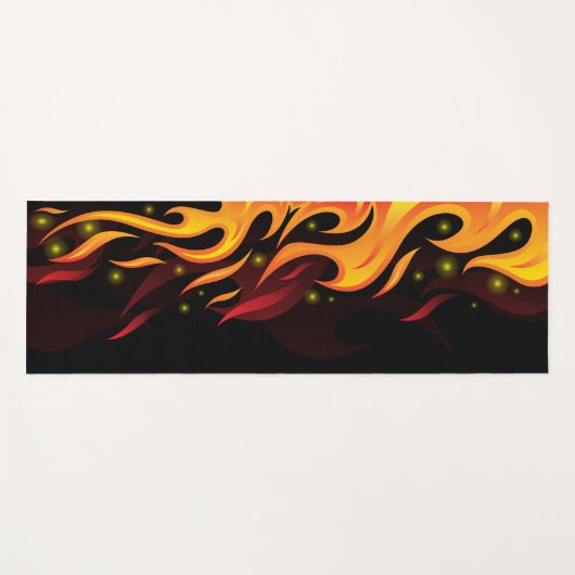 Feuer auf schwarzem Hintergrund Yogamatte (Vorderseite (Horizontal))