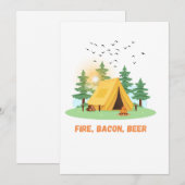 Feuer. Bacon. Bier. –Camping Feiertagskarte (Vorne/Hinten)
