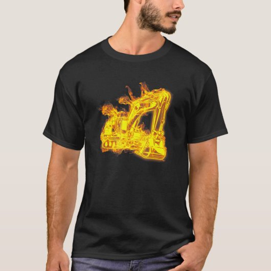 Feuer Baggerlader Bagger Bauarbeiter Ex T-Shirt (Vorderseite)