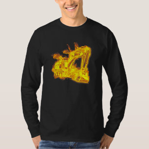 Feuer Baggerlader Bagger Bauarbeiter Ex T-Shirt