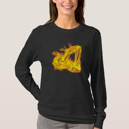 Feuer Baggerlader Bagger Bauarbeiter Ex T-Shirt (Vorderseite)