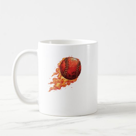 Feuer Baseball Kaffeetasse (Links)