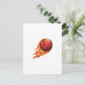 Feuer Baseball  Postkarte (Stehend Vorderseite)