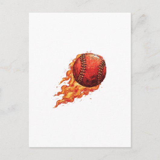 Feuer Baseball  Postkarte (Vorderseite)