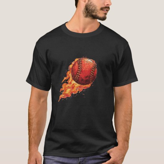 Feuer Baseball  T-Shirt (Vorderseite)