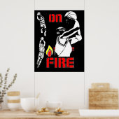 Feuer - Basketball - Poster (Küche)