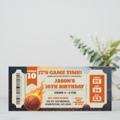 Feuer Basketball Slam Dunk Spiel Ticket Geburtstag (Stehend Vorderseite)
