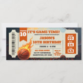 Feuer Basketball Slam Dunk Spiel Ticket Geburtstag (Vorderseite)