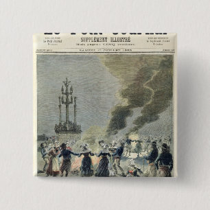 Feuer beleuchtet, um die Sommersonnenwende herein Button