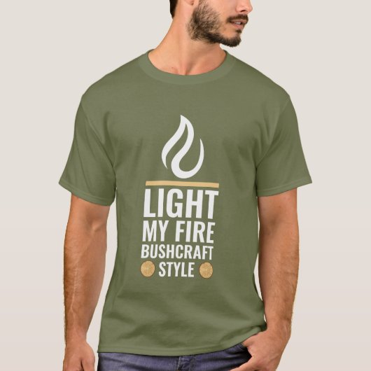 Feuer-Bushcraft-Stil T-Shirt (Vorderseite)