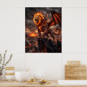Feuer-Chimäre-Mythos-Caldera-Kunst Poster (Küche)
