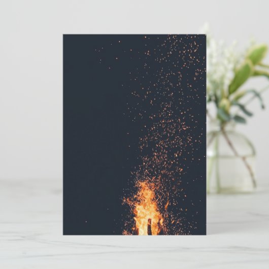 Feuer Dankeskarte (Stehend Vorderseite)