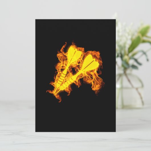 Feuer-Dart-Flammenspalte Einladung (Stehend Vorderseite)