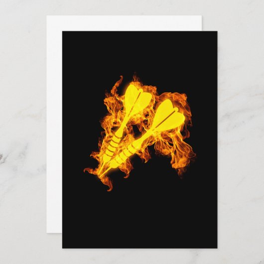 Feuer-Dart-Flammenspalte Einladung (Vorne/Hinten)