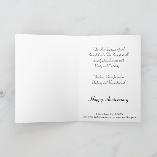 Feuer der Liebe - glücklicher Jahrestag Karte (Innenseite)