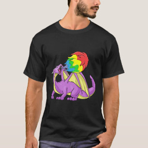 Feuer des Drache-LGBT, das homosexuelles lustiges T-Shirt