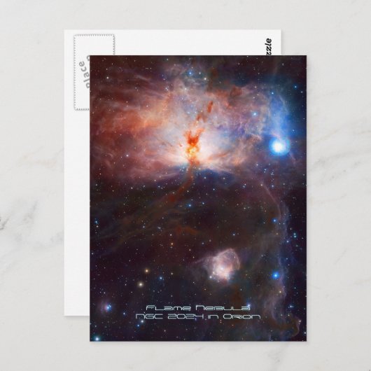 Feuer des Flammennebels - NGC 2024 in Orion Postkarte (Vorne/Hinten)