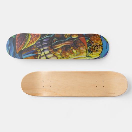 Feuer des Tiki Gottes Skateboard (Horizontal)